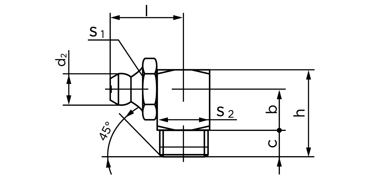 Teknisk tegning af DIN 71412 C